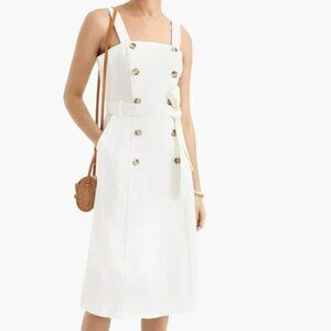 J. Crew White Denim Button Dress with Tie
